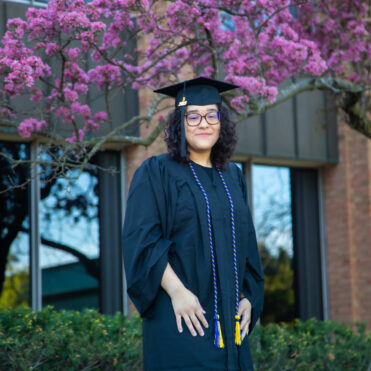 Sheliya Cordero in graduation cap and gown