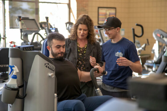 Shayne Reisinger in the LCCC fitness center